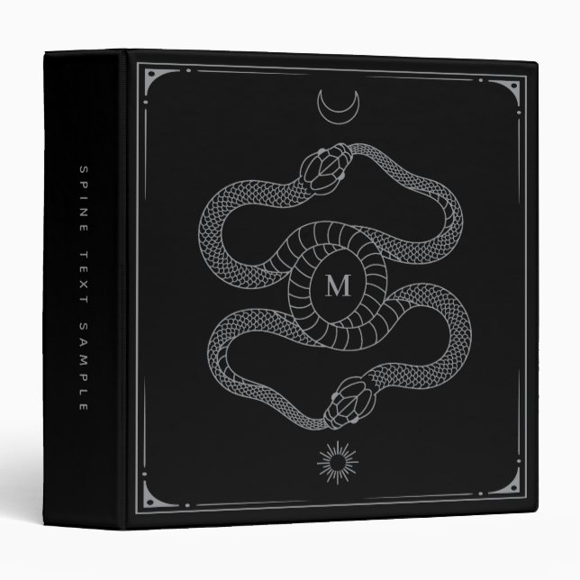Celestial Snake Book of Shadows Ouroboros Symbol 3 Ring Binder (Front/Spine)