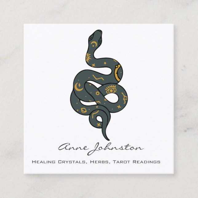 Celestial Snake Square Business Card (Front)