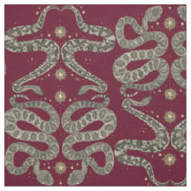 celestial snakes garnet fabric