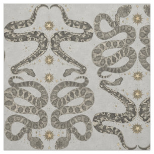 celestial snakes silver fabric