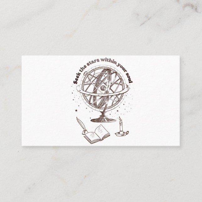 Celestial Soul Wisdom | Vintage Armillary Sphere  Business Card (Front)