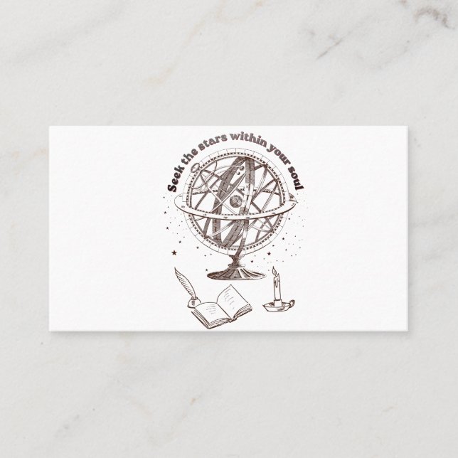Celestial Soul Wisdom | Vintage Armillary Sphere  Business Card (Front)