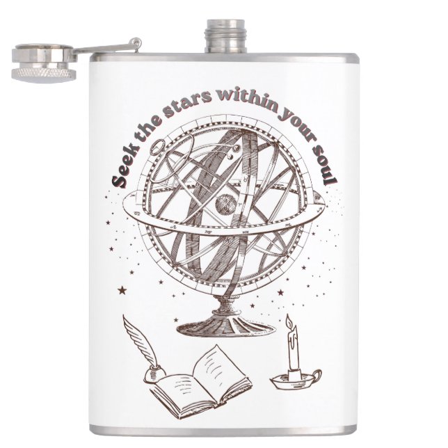 Celestial Soul Wisdom | Vintage Armillary Sphere  Flask (Opened)