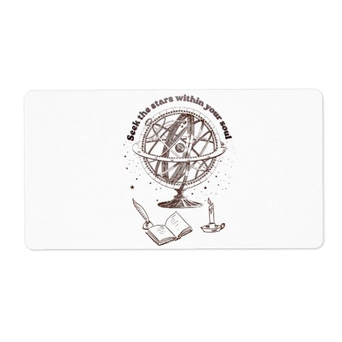 Celestial Soul Wisdom | Vintage Armillary Sphere Label