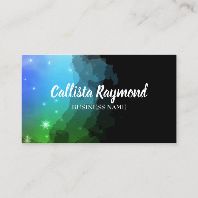 Celestial Space Galaxy and Stars Business Card (Front)