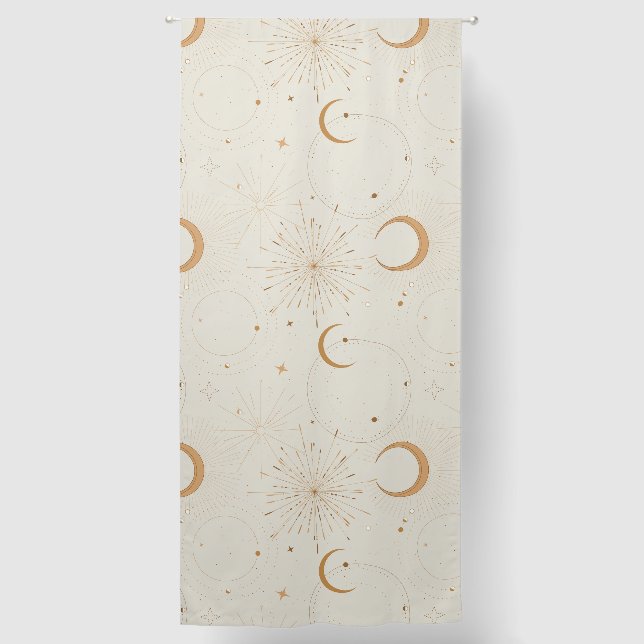 Celestial space light star moon universe fabrics blackout curtains (Front)