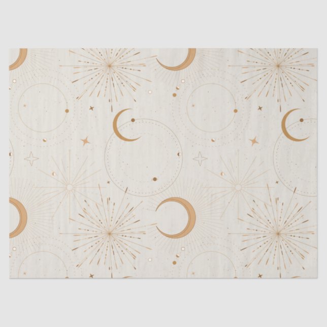 Celestial space light star moon universe fabrics tissue paper (Front)