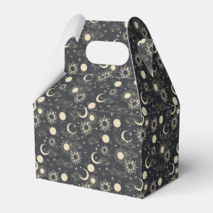 celestial space sun moon galaxy planet beige favor boxes