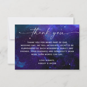 Celestial Space Wedding   Astronomy Starry Night Thank You Card