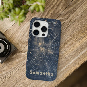 Celestial Spider Web Gothic Starry Night iPhone 15 Pro Case