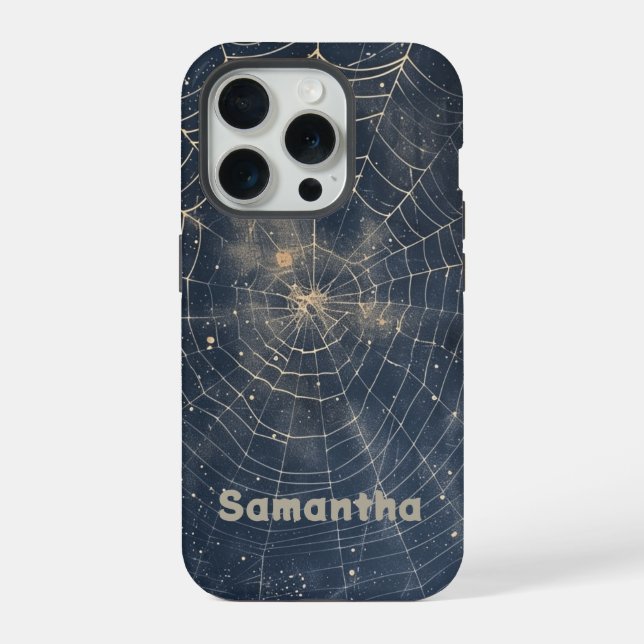 Celestial Spider Web Gothic Starry Night Iphone Case (Back)