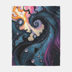 Celestial Spiral Fleece Blanket