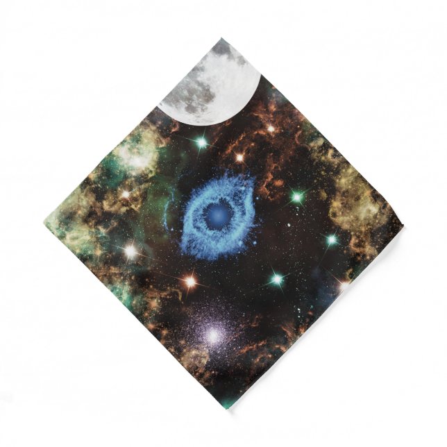Celestial Spiral Galaxy Nebula Cluster Stars Spark Bandana (Front)