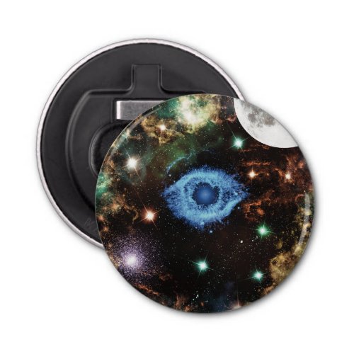 Celestial Spiral Galaxy Nebula Cluster Stars Spark Bottle Opener