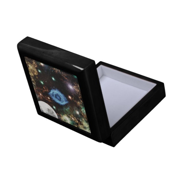 Celestial Spiral Galaxy Nebula Cluster Stars Spark Gift Box (Back Open)