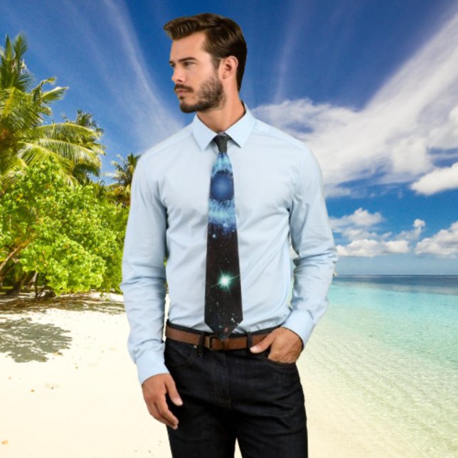 Celestial Spiral Galaxy Nebula Cluster Stars Spark Neck Tie (Creator Uploaded)