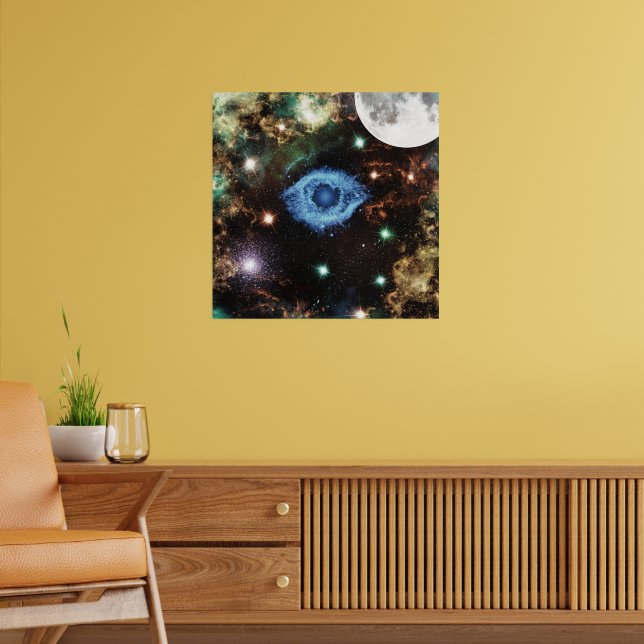 Celestial Spiral Galaxy Nebula Cluster Stars Spark Poster (Living Room 2)