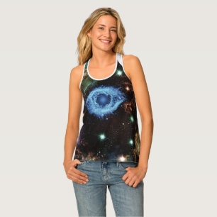 Celestial Spiral Galaxy Nebula Cluster Stars Spark Tank Top