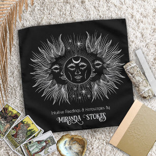 Celestial Spirit Sun & Moon Black Tarot Cloth Bandana