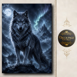 Celestial Spirit Wolf Moonlight Tissue Paper