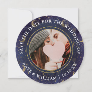 Celestial Spiritual Gold Stars Moon Stars Wedding Save The Date