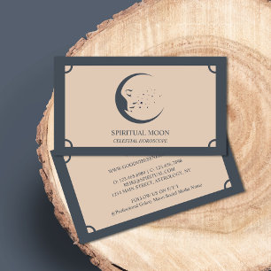 Celestial Spiritual Moon Stars Astrology elegant Business Card