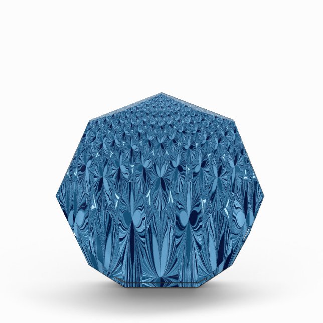 Celestial Splendor: Iridescent Blue Rose Design Acrylic Award (Front)