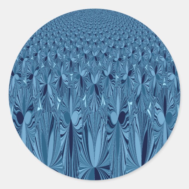 Celestial Splendor: Iridescent Blue Rose Design Classic Round Sticker (Front)