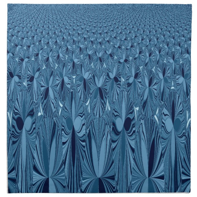 Celestial Splendor: Iridescent Blue Rose Design Cloth Napkin (Front)