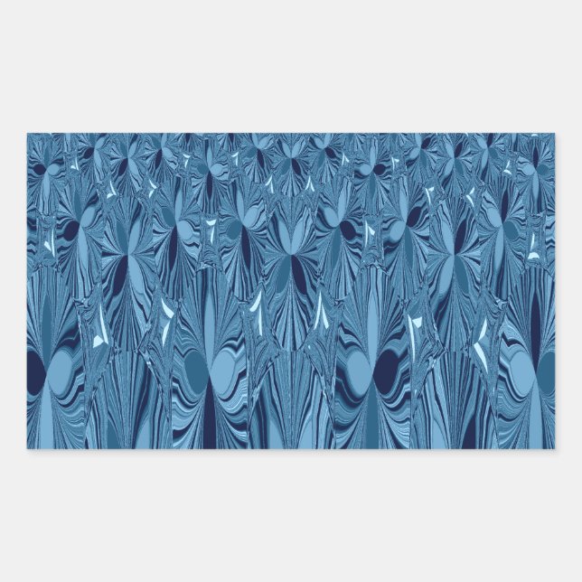 Celestial Splendor: Iridescent Blue Rose Design Rectangular Sticker (Front)