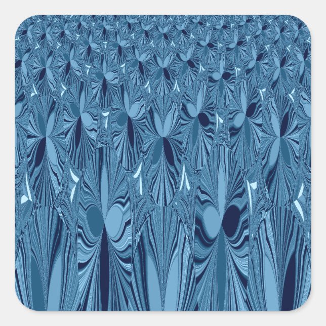 Celestial Splendor: Iridescent Blue Rose Design Square Sticker (Front)