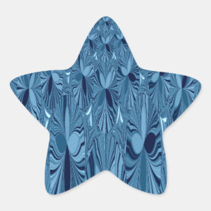Celestial Splendor: Iridescent Blue Rose Design Star Sticker