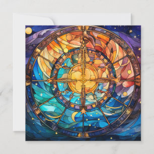 Celestial Stained Glass Greeting Card