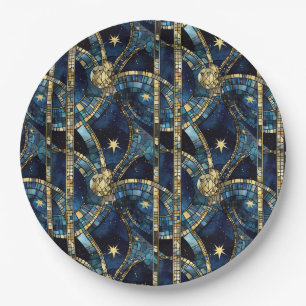 Celestial Stained Glass Paper Plates