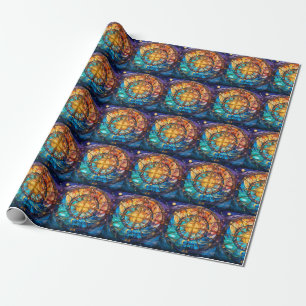 Celestial Stained Glass Wrapping Paper