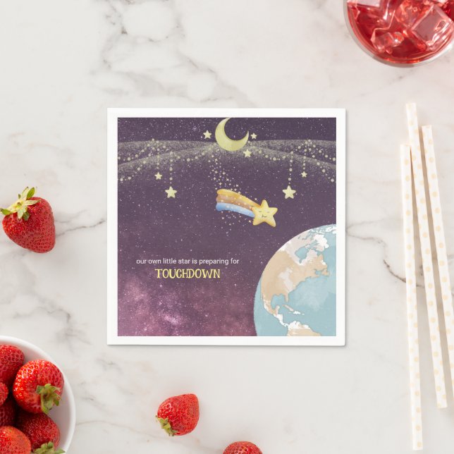 Celestial Star Custom Typography Cute Simple Napkins (Insitu)