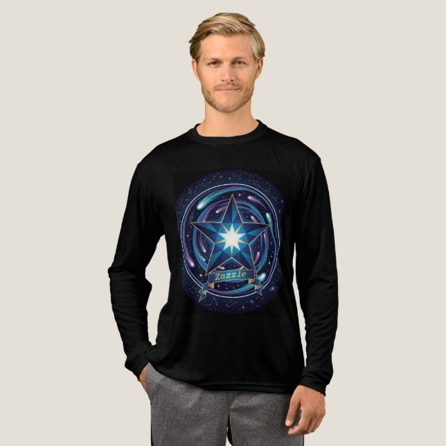 Celestial Star Dream - Cosmic Galaxy Long Sleeve T Tri-Blend Shirt (Full Front)