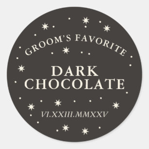 Celestial star groom’s favorite choice favor classic round sticker