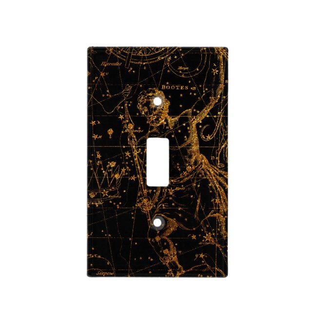 Celestial Star Map Astrological Gold Hercules Light Switch Cover (Front)