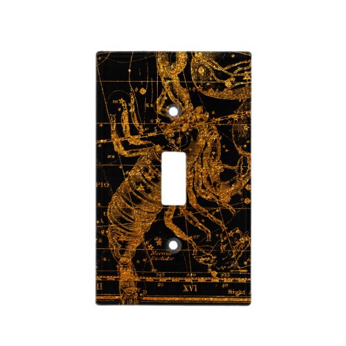 Celestial Star Map Astrological Sign Gold Scorpio Light Switch Cover