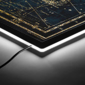 Celestial star map constellation blue gold galaxy  LED sign (Corner)