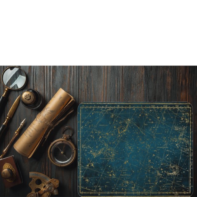 Celestial star map constellation blue gold galaxy mouse pad (Creator Uploaded)