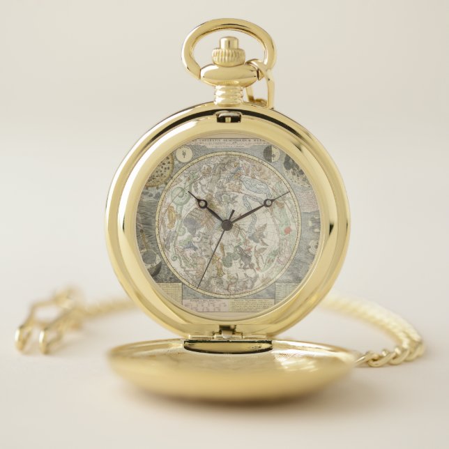 Celestial Star Map Zodiac Constellation I Pocket Watch (Inside)