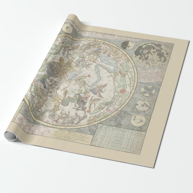 Celestial Star Map Zodiac Constellation I Wrapping Paper (Unrolled)