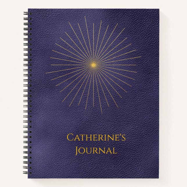 Celestial Starburst Blue Personalized Journal (Front)