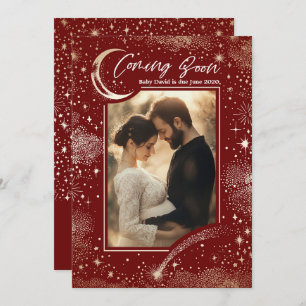 Celestial Starry Night Coming Soon Photo Pregnancy Announcement