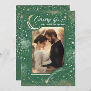 Celestial Starry Night Coming Soon Photo Pregnancy Announcement