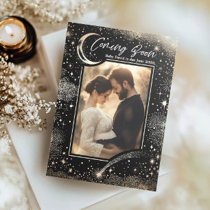 Celestial Starry Night Coming Soon Photo Pregnancy Announcement