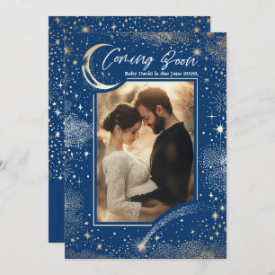 Celestial Starry Night Coming Soon Photo Pregnancy Announcement