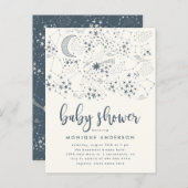 Celestial Starry Night Constellation Baby Shower Invitation Postcard (Front/Back)